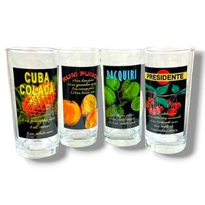 Tiki Retro Style Havana 14 oz High Ball Glasses
